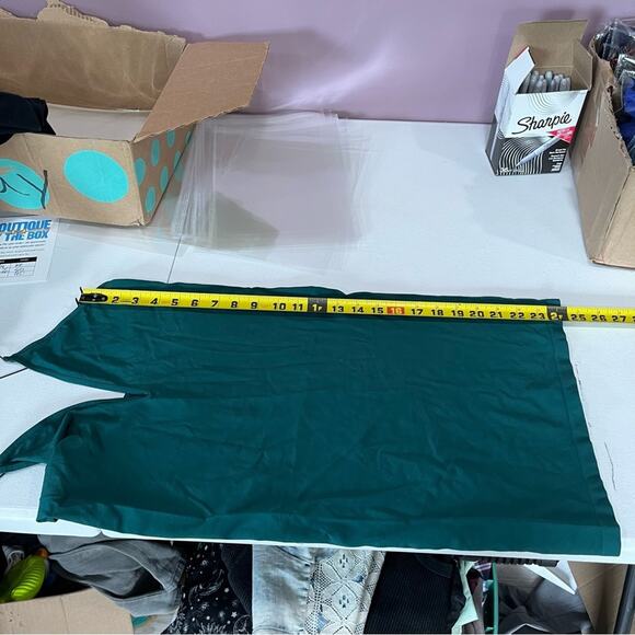 Intimately Free People Blue Green Bodycon Mini Plunge Dress Skinny Strap - Picture 6 of 6